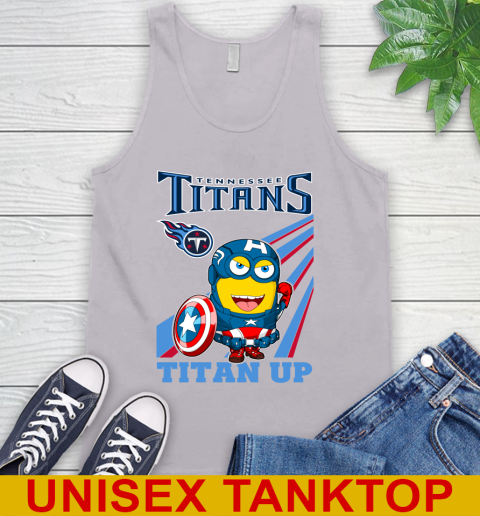 NFL Football Tennessee Titans Captain America Marvel Avengers Minion Titan Up Shirt Tank Top 3