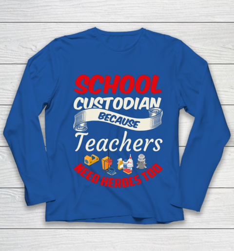 School Custodian Shirt Jokey Funny Saying Custodian Youth Long Sleeve 7