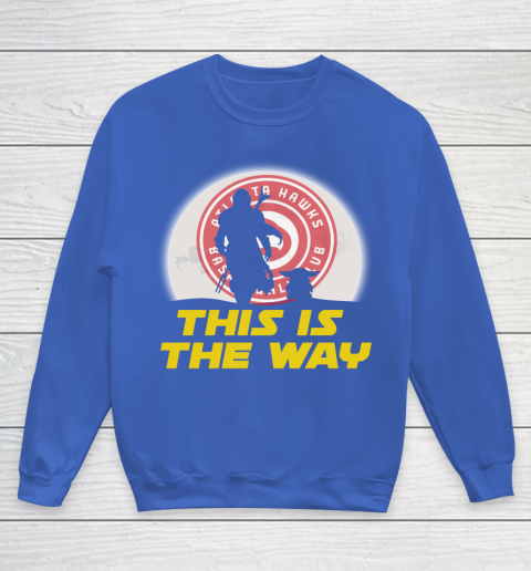 Atlanta Hawks NBA Basketball Star Wars Yoda And Mandalorian This Is The Way Youth Sweatshirt 6
