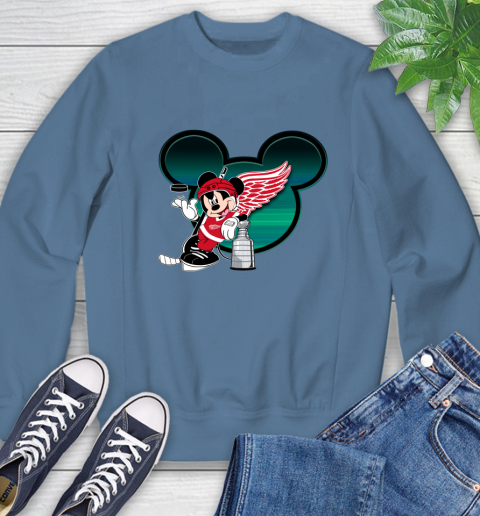 NHL Detroit Red Wings Stanley Cup Mickey Mouse Disney Hockey T Shirt Sweatshirt 7