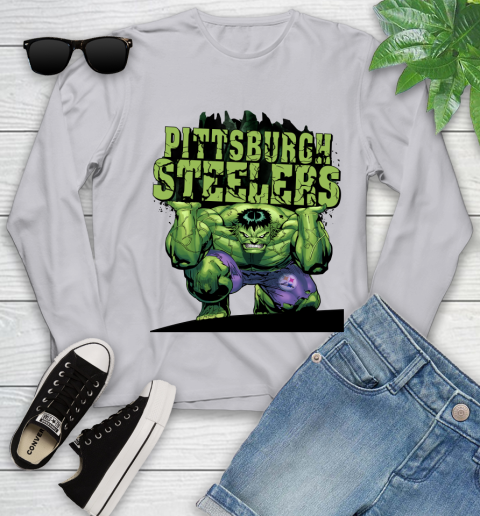 Pittsburgh Steelers NFL Football Incredible Hulk Marvel Avengers Sports Youth Long Sleeve 5