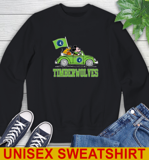 NBA Basketball Minnesota Timberwolves Pluto Mickey Driving Disney Shirt Sweatshirt 2