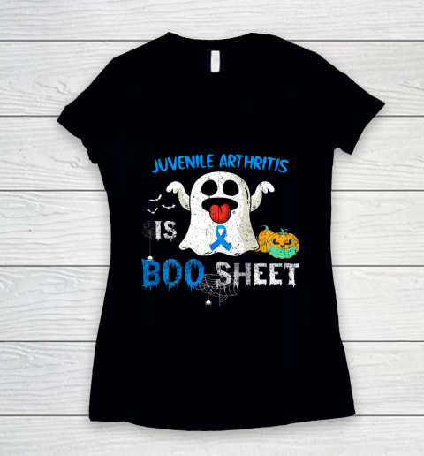 Halloween Shirt For Women and Men Juvenile Arthritis is Boo Sheet Women's V-Neck T-Shirt