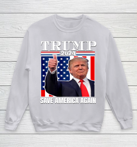 Trump 2024 Shirt Save America Again Shirt Donald Trump Youth Sweatshirt 3