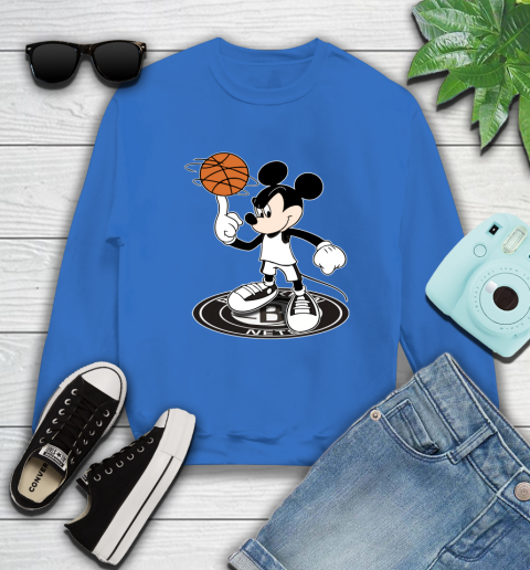NBA Basketball Brooklyn Nets Cheerful Mickey Disney Shirt Sweatshirt 9
