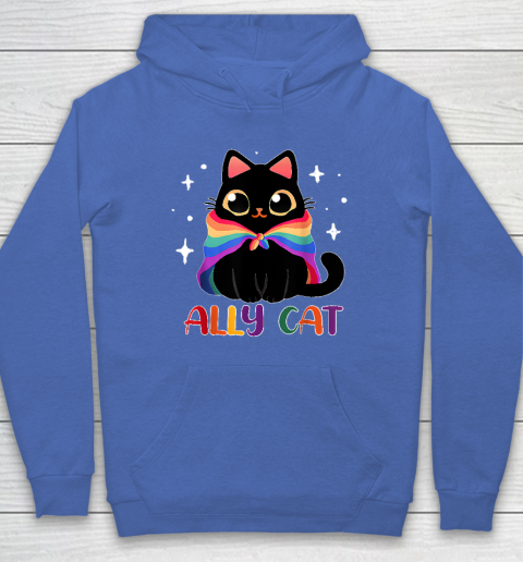 Ally Cat LGBT Gay Rainbow Pride Flag Funny Cat Lover Hoodie 5