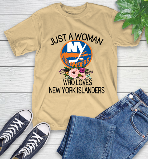 NHL Just A Woman Who Loves New York Islanders Hockey Sports T-Shirt 6