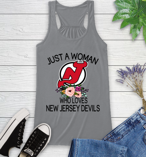 NHL Just A Woman Who Loves New Jersey Devils Hockey Sports Racerback Tank 3