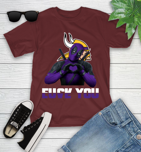 NHL Minnesota Vikings Deadpool Love You Fuck You Football Sports Youth T-Shirt 14