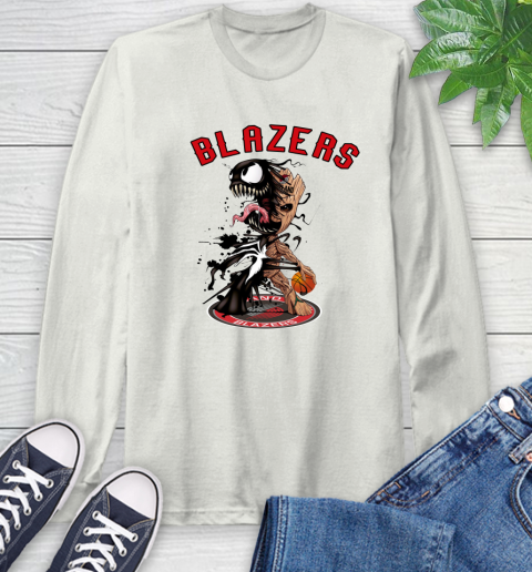NBA Portland Trail Blazers Basketball Venom Groot Guardians Of The Galaxy Long Sleeve T-Shirt 12
