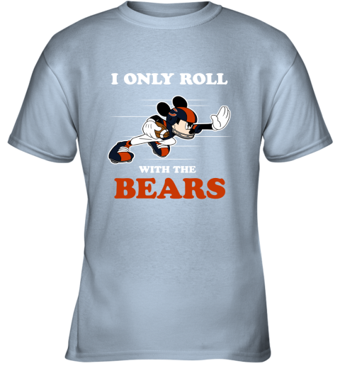 NFL Mickey Mouse I Only Roll With Chicago Bears Unisex Jersey Tee 