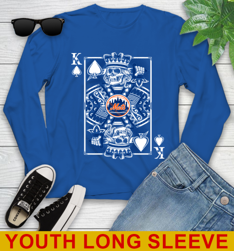 New York Mets MLB Baseball The King Of Spades Death Cards Shirt Youth Long Sleeve 10