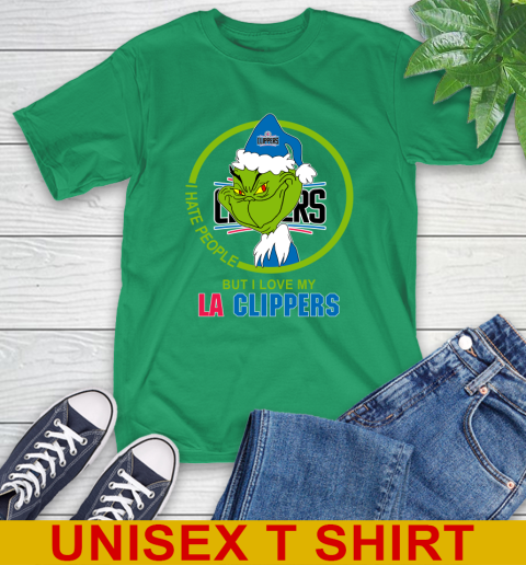 LA Clippers NBA Christmas Grinch I Hate People But I Love My Favorite Basketball Team T-Shirt 7