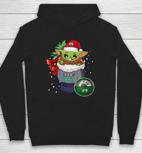 Boston Celtics Christmas Baby Yoda Star Wars Funny Happy NBA Hoodie 2