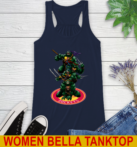 NBA Basketball Houston Rockets Teenage Mutant Ninja Turtles Shirt Racerback Tank 11