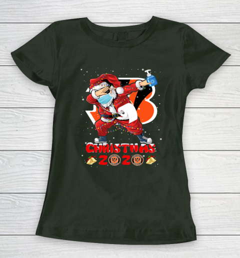 Cincinnati Bengals Funny Santa Claus Dabbing Christmas 2020 NFL Women's T-Shirt 4