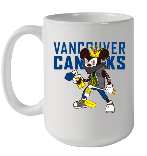 Vancouver Canucks NHL Hockey Mickey Peace Sign Sports Ceramic Mug 15oz