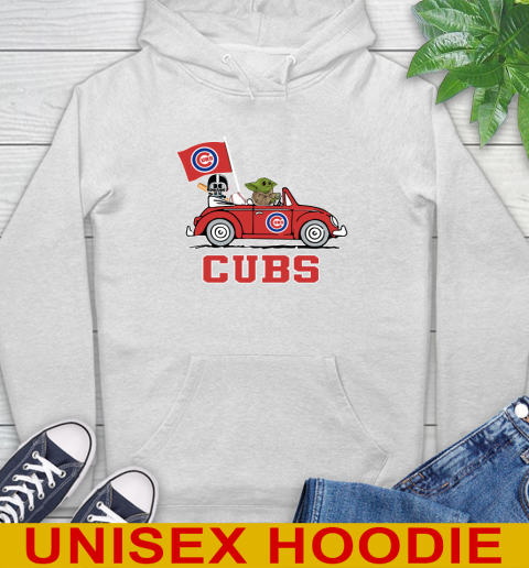MLB Baseball Chicago Cubs Darth Vader Baby Yoda Driving Star Wars Shirt Hoodie