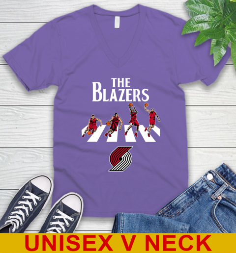 NBA Basketball Portland Trail Blazers The Beatles Rock Band Shirt V-Neck T-Shirt 8