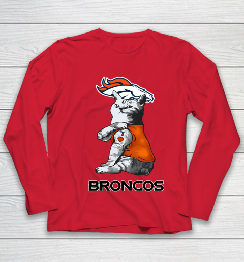 NFL Football My Cat Loves Denver Broncos Youth Long Sleeve 8