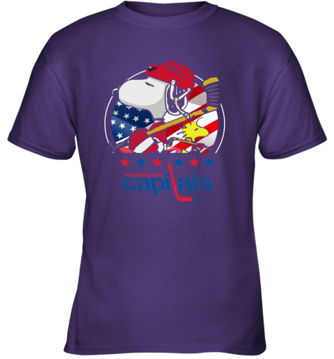 1oq7 washington capitals snoopy and woodstock nhl youth t shirt 26 front purple