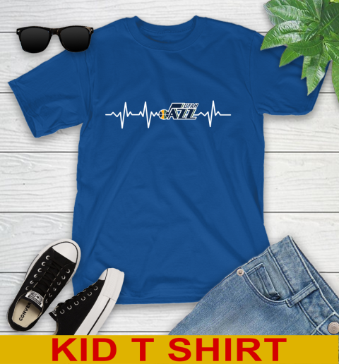 Utah Jazz NBA Basketball Heart Beat Shirt Youth T-Shirt 11 Utah Jazz NBA Basketball Heart Beat Shirt Youth T-Shirt - Image 11