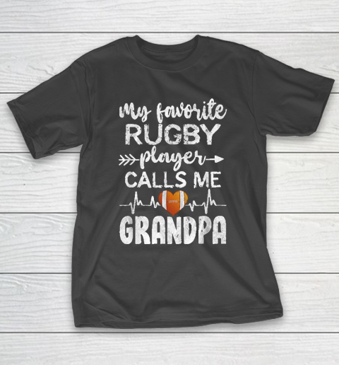 Grandpa Funny Gift Apparel  My Favorite Rugby Player Callsme Grandpa T-Shirt