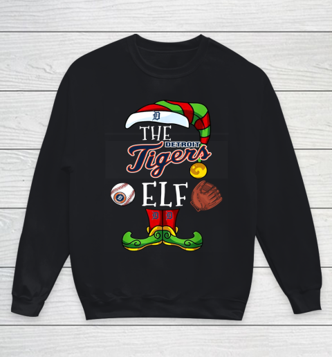 Detroit Tigers Christmas ELF Funny MLB Youth Sweatshirt