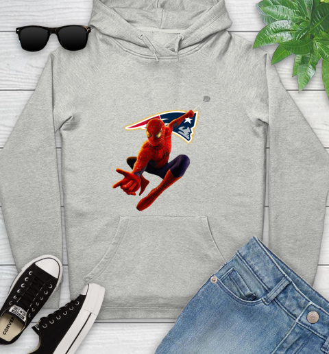 NFL Spider Man Avengers Endgame Football New England Patriots Youth Hoodie