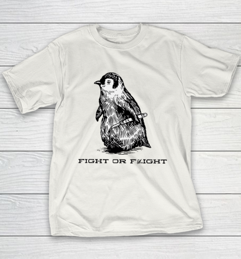 Fight Or Flight Funny Penguin Pun Youth T-Shirt