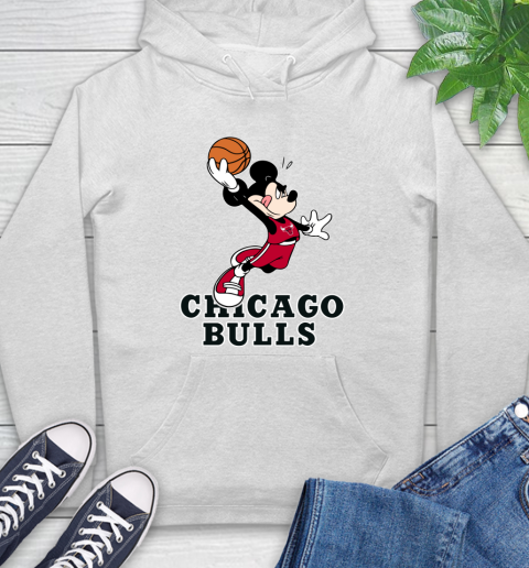 NBA Basketball Chicago Bulls Cheerful Mickey Mouse Shirt Hoodie 2