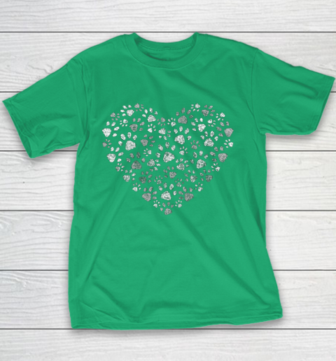 Dog Mom T Shirt Cool Paw Print Heart Women Men Dog Lovers Youth T-Shirt 3
