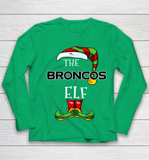 Denver Broncos Christmas ELF Funny NFL Youth Long Sleeve 4