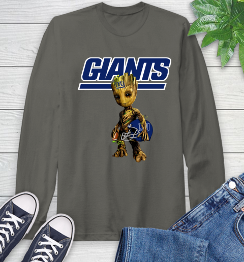 New York Giants NFL Football Groot Marvel Guardians Of The Galaxy Long Sleeve T-Shirt 8