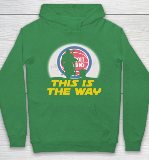 Detroit Pistons NBA Basketball Star Wars Yoda And Mandalorian This Is The Way Hoodie 5
