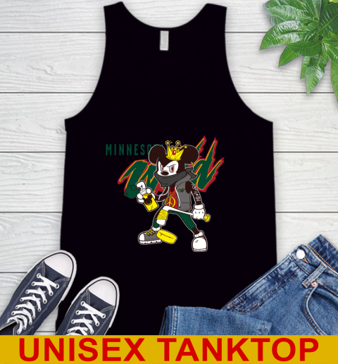 Minnesota Wild NHL Hockey Mickey Peace Sign Sports Tank Top 2