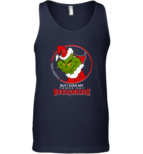 1lvf i hate people but i love my tampa bay buccaneers grinch nfl unisex tank 17 front navy