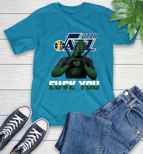 NBA Utah Jazz Deadpool Love You Fuck You Basketball Sports T-Shirt 9