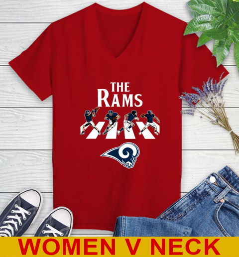 NFL Football Los Angeles Rams The Beatles Rock Band Shirt Women's V-Neck T-Shirt 10