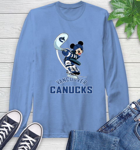 NHL Hockey Vancouver Canucks Cheerful Mickey Mouse Shirt Long Sleeve T-Shirt 12