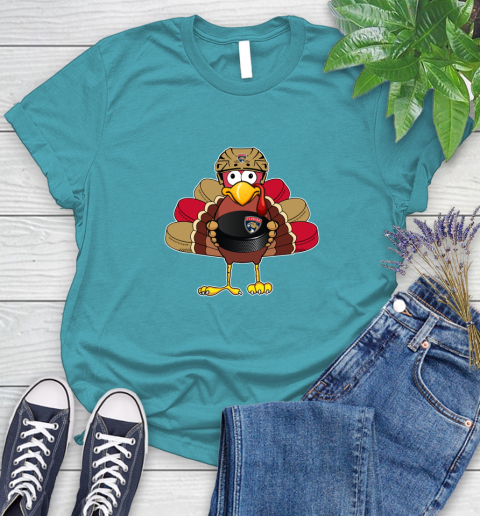 Florida Panthers Turkey Thanksgiving Day Women's T-Shirt 12