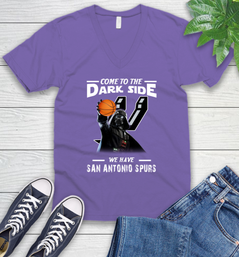 NBA Come To The Dark Side We Have San Antonio Spurs Star Wars Darth Vader Basketball V-Neck T-Shirt 8