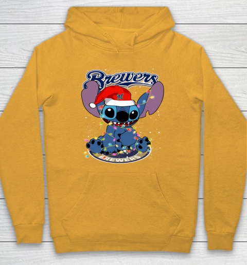 Milwaukee Brewers MLB noel stitch Baseball Christmas Hoodie 2
