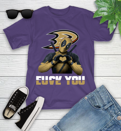 NHL Deadpool Love You Fuck You Hockey Sports Youth T-Shirt 3