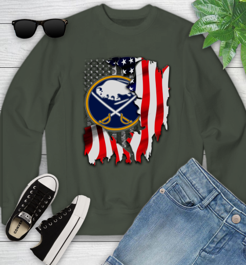 Buffalo Sabres NHL Hockey American Flag Youth Sweatshirt 9
