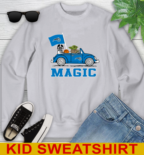 NBA Basketball Orlando Magic Darth Vader Baby Yoda Driving Star Wars Shirt Youth Sweatshirt 4