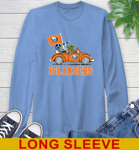 NHL Hockey New York Islanders Darth Vader Baby Yoda Driving Star Wars Shirt Long Sleeve T-Shirt 11