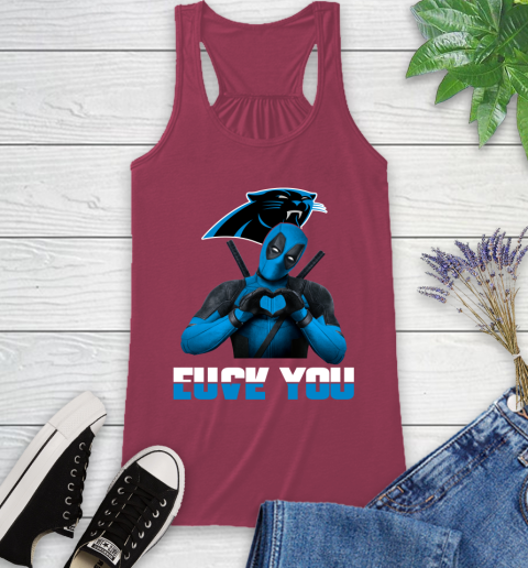 NHL Carolina Panthers Deadpool Love You Fuck You Football Sports Racerback Tank 7