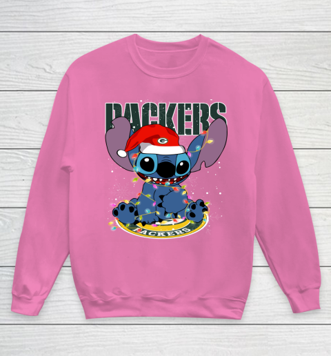 Green Bay Packers NFL Football noel stitch Christmas Youth Sweatshirt 3