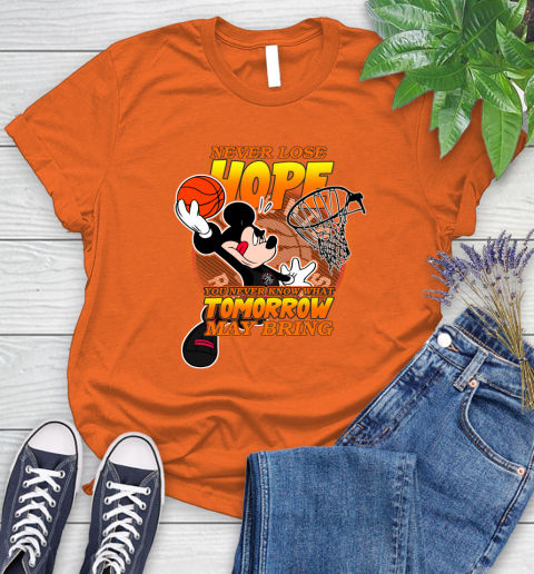 Toronto Raptors NBA Basketball Mickey Disney Never Lose Hope Women's T-Shirt 3